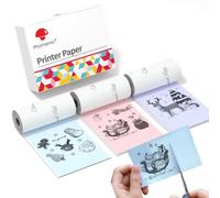 Phomemo Carta per stampante a colori per stampante T02/M02/M02 Pro/M02S/M02X/M02L/M03/M03AS/M04S/M04AS/M832/M833/M834/M835, 3 rotoli di carta termica autoadesiva a colori, 50 mm x 3,5 m, blu