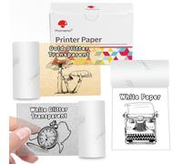 Phomemo Carta per stampante adesiva M02/M02S/M02Pro/M03/M03AS/M04S/M04AS, 3 rotoli di carta autoadesiva, 53 mm x 3,5 m, 20 anni di conservazione, trasparente/glitter argento/glitter dorato