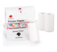 Phomemo Carta per Stampante M02/P2S/M02Pro/M02S/M03/M03AS/M04S/M04AS Mini Carta per Stampante Adesiva, Termica Mini Pocket Bianca per carta Adesiva, Trasparente, 3 Rotoli, 53 mm x 3,5 m