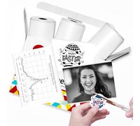 Phomemo Carta per stampante tascabile, carta termica per stampante T02/Q02/M02X/M02L, nero su bianco Liene, 3 rotoli da 50 mm x 3,5 m