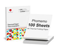 Phomemo Carta termica A4, 210 mm x 297 mm (8,27" x 11,69"), compatibile con Phomemo M832/M833/M834/M835/M836, stampante portatile A4, per business, casa, foto, fattura, contratto, 100 fogli