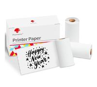 Phomemo Carta termica autoadesiva bianca, 50 mm x 3,5 m, compatibile con stampante termica Q02/T02/M832/M02/M02S/M04S, nero su bianco, per progetti fai da te, foto, appunti di studio, diametro 28 mm,