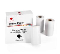 Phomemo Carta Termica Bianca Non Adesiva per M02, M02PRO, T02, M02S, M02X, M02L, M03, M03AS, M04S, M04AS Mini Stampante Portatile, 50mm x 6,5m, 3 Rotoli