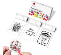 Phomemo Carta Termica Bianca per Stampante Portatili Mini T02, M02, M02PRO, M02S, M02X, M02L, M03, M03AS, M04S, M04AS, le Stampe Possono Essere Conservate per 20 Anni, 53mm x 3,5 m, 3 Rotoli