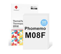 Phomemo Carta Termica M08F A4 Compatibile Per Phomemo M08F M08D M832 M832D M833 M834 Q302 Stampanti Termica A4, Carta Per Stampante M08F 210 x 297 mm, 100 fogli