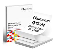 Phomemo Carta termica per stampante 20,3 x 29,9 cm, formato A4, ad asciugatura rapida, a lunga durata, carta per stampante continua compatibile con stampante termica Phomemo Q302, 100 fogli