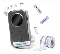 Phomemo D30 Etichettatrice Etichette Adesive Bluetooth Portatile - Mini Stampante per Etichette Personalizzate - Compatibile con iOS & Android e 3 Rotolo Incluso, Grigio