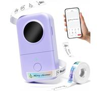 Phomemo D30 Etichettatrice Etichette Adesive Bluetooth Portatile - Mini Stampante per Etichette Personalizzate - Compatibile con iOS & Android e 1 Rotolo Incluso, Viola