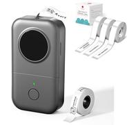 Phomemo D30 Etichettatrice - Mini Bluetooth Etichettatrice etichette adesive Termica con 3 rotoli di etichette bianche 12×40 mm e 1 rotolo di etichette bianche 12 × 40mm