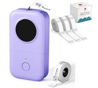 Phomemo D30 Etichettatrice - Mini Bluetooth Etichettatrice etichette adesive Termica con 3 rotoli di etichette trasparenti 14×40 mm e 1 rotolo di etichette bianche 12 × 40mm