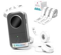 Phomemo D30 Etichettatrice - Mini Bluetooth Etichettatrice etichette adesive Termica con 3 rotoli di etichette bianche 12×40 mm e 3 rotoli di etichette confezione regalo