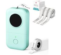 Phomemo D30 Etichettatrice - Mini Bluetooth Etichettatrice etichette adesive Termica con 3 rotoli di etichette trasparenti 14×30 mm e 1 rotolo di etichette bianche 12 × 40mm