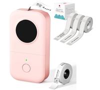 Phomemo D30 Etichettatrice - Mini Bluetooth Etichettatrice etichette adesive Termica con 3 rotoli di etichette trasparenti 14×30 mm e 1 rotolo di etichette bianche 12 × 40mm