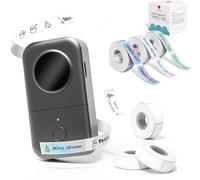 Phomemo D30 Etichettatrice - Mini Bluetooth Etichettatrice etichette adesive Termica con 3 rotoli di etichette bianche 12×40 mm e 1 rotolo di etichette bianche 12 × 40mm