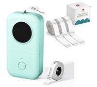 Phomemo D30 Etichettatrice - Mini Bluetooth Etichettatrice etichette adesive Termica con 3 rotoli di etichette trasparenti 14×40 mm e 1 rotolo di etichette bianche 12 × 40mm