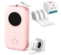 Phomemo D30 Etichettatrice - Mini Bluetooth Etichettatrice etichette adesive Termica con 3 rotoli di etichette trasparenti 14×40 mm e 1 rotolo di etichette bianche 12 × 40mm