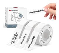 Phomemo D30 Etichette Adesive per l’Organizzazione e la Classificazione dei Documenti - Compatibili con le Stampanti Termiche D30, Q30S, Q30 e Q31, 14mm x 40mm, 3 rotoli, bianco