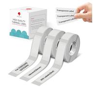 Phomemo D30 Etichette Adesive per l’Organizzazione e la Classificazione dei Documenti - Compatibili con le Stampanti Termiche D30, Q30S, Q30 e Q31, 14mm x 30mm, 3 rotoli, nero trasparente