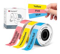 Phomemo D30 Etichette Adesive per l’Organizzazione e la Classificazione dei Documenti - Compatibili con le Stampanti Termiche D30, Q30S, Q30 e Q31, 12mm x 40mm, 3 rotoli, rosso + giallo + blu