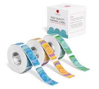 Phomemo D30 Etichette Adesive per l’Organizzazione e la Classificazione dei Documenti - Compatibili con le Stampanti Termiche D30, Q30S, Q30 e Q31, 12mm x 40mm, 3 rotoli, motivo