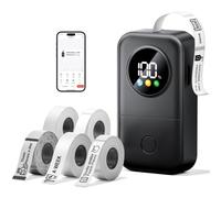 Phomemo D30D Etichettatrice con 5 Etichette, Schermo LED Intelligente, Nero