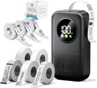 Phomemo D30D Etichettatrice, Kit 4 Rotoli Etichette 12x40mm, colore argento