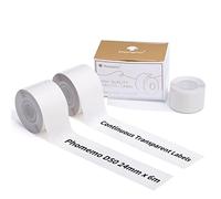 Phomemo D50 Nastro per etichette termico transparente continuo da 24 mm, 3 rotoli, 0,94" X 236 1/8" (24 mm X 6 m), adatto per l'organizzazione della casa, l'ufficio, l'archiviazione, scuola, il regalo