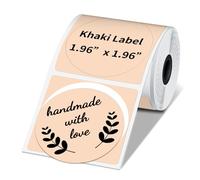 Phomemo Etichetta adesiva termica circolare, compatibile con etichettatrice M110/M220/M150/M250/M120/M100/M200, etichetta termica rotonda color cachi, dimensioni 5 x 5 cm