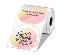 Phomemo Etichetta rotonda ondulata compatibile con etichettatrici M110/M100/M120/M150/M200/M220/M250, etichetta adesiva termica rotonda arcobaleno sfumata, 50 x 50 mm, arancione