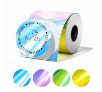 Phomemo Etichette a cerchio rotondo M110 M108 M100 M120 M200 M220 M221, etichette termiche per prezzo, nome, indirizzo, logo, codice a barre, 50 mm x 50 mm, olografico (140 etichette, 1 rotolo)
