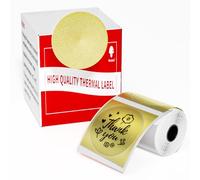 Phomemo Etichette a cerchio rotondo M110 M108 M100 M120 M200 M220 M221, etichette termiche per prezzo, nome, indirizzo, logo, codice a barre, 50 mm x 50 mm, oro (140 etichette, 1 rotolo)
