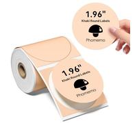 Phomemo Etichette autoadesive colorate rotonde 50 x 50 mm, carta termica per stampante Phomemo M110/M221/M200/M120/M220, 140 etichette per rotolo (Kaki)