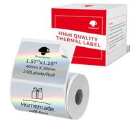 Phomemo Etichette autoadesive M110/M220/M221/M200/M120/M100/M108/M150/M250/M260 Laser Silver 40 x 30 mm (1,57 x 1,18"), per stampante Phomemo, 230 per rotolo (Laser Silver)