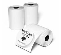 Phomemo Etichette autoadesive rotonde 30x30 mm, carta termica per stampanti Phomemo, 600 etichette (3 rotoli)
