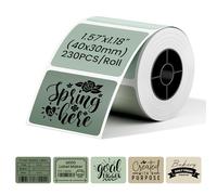 Phomemo Etichette di carta termica con gradiente di colore verde in 5 colori, 40 x 30 mm, autoadesive per stampanti M110/M100/M220/M250
