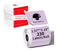 Phomemo - Etichette per stampante termica M110, M120, M200, M220, M221 per stampare prezzo, nome, indirizzo, logo, codice a barre, 40 x 30 mm, color lilla (1 rotolo)