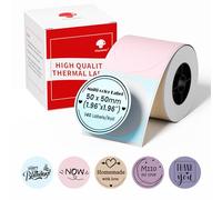 Phomemo Etichette Ronde Termiche 50 x 50mm, Etichette Multicolori per M110 M108 M221 M220 M260 M221 Stampante di Etichette, per Logo, Bricolage, Codice a barre, Nome, 140 Etichette