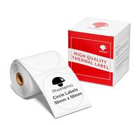 Phomemo - Etichette rotonde autoadesive 1,96"x1,96" (50x50mm) per stampante per etichette Phomemo, 140 etichette per rotolo