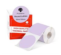 Phomemo - Etichette rotonde per stampante termica M110, M120, M200, M220, M221 per stampare prezzo, nome, indirizzo, logo, codice a barre, 50 x 50 mm, colore: lilla (1 rotolo)