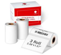 Phomemo Etichette Termiche Autoadesive (2,36 "x1,57"), Compatibili con Le Stampante per Etichette M220, M200, M221, Etichette di Indirizzo per Aziende, Casa, Scuola, 180 Fogli/Rotolo, 3 Rotoli
