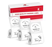 Phomemo Etichette Termiche Con Logo Per Stampante M220 M250 M221 M120 M150 M108 M110 M421, Carta Autoadesiva Rotonda Utilizzata per la Stampa del logo, 3 Rotoli, 50x50mm,140 Etichette/Rotolo