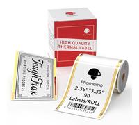 Phomemo Etichette termiche per etichettatrice M220/M200/M221, 60 x 86 mm, 90 etichette/rotolo, per codici a barre, indirizzo, nome, logo, fai da te, etichette domestiche, bordo lineare dorato