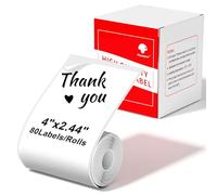 Phomemo Etichette termiche per stampanti, autoadesive di grandi dimensioni, 62 mm x 100 mm, 80 etichette e rotoli compatibili con stampanti Phomemo M220 M250 M221 M421