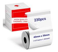 Phomemo Etichette termiche trasparenti M110 M108 M100 M120 M200 M220 M221, stampante termica rettangolare per prezzo, nome, indirizzo, logo, codice a barre, 40 mm x 30 mm, 230 etichette/rotolo
