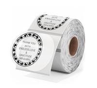 Phomemo Etichette trasparenti rotonde da 2", 300 etichette/rotolo, compatibili con MUNBYN, Phomemo, Polono 4 pollici, etichette termiche autoadesive senza BPA per logo, codice