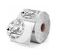 Phomemo Etichette trasparenti rotonde da 2" opache, 500 etichette/rotolo, compatibili con MUNBYN, Phomemo, Polono da 4 pollici, etichette termiche autoadesive senza BPA per logo, codice