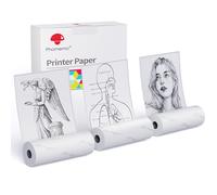 Phomemo M02 Carta Autoadesiva Termica Bianca, 10 anni Adesiva, 3 Rotoli