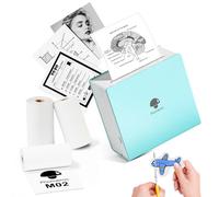 Phomemo M02 Mini stampante con 3 rotoli di etichette, stampante tascabile per smartphone, Bluetooth adesivo stampante termica per studio, appunti, immagini, foto, diari