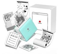 Phomemo M02 Mini Stampante Termica Portatile Senza Fili, Compatibile iOS & Android, 203 dpi, Bianco e Nero, Blu su Carta Speciale, 53,9 g, 8,6 x 8,6 x 8,6 cm