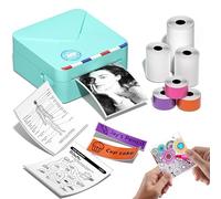 Phomemo M02S Stampante Fotografica Portatile Mini Stampante Termica Stampante Bluetooth per Smartphone Risoluzione 300 dpi, Compatibile con iOS e Android, Fornita con 6 Rotoli di Carta - Verde
